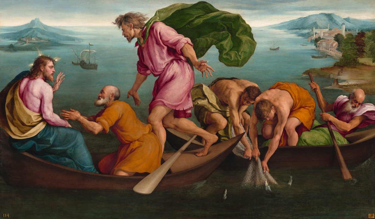 The Miraculous Draught of Fishes by Jacopo (1510-92) Bassano