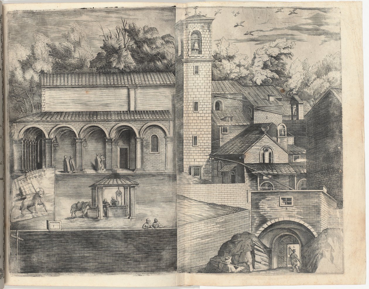 View of the Quadrant: the Main Door, the Square, the Church and the Loggia of the Monastery of the Monte della Vernia by Jacopo Ligozzi