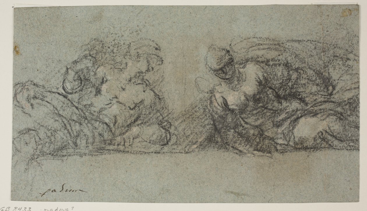 Two Prostrated Figures Turned Towards Each Other by Jacopo Palma
