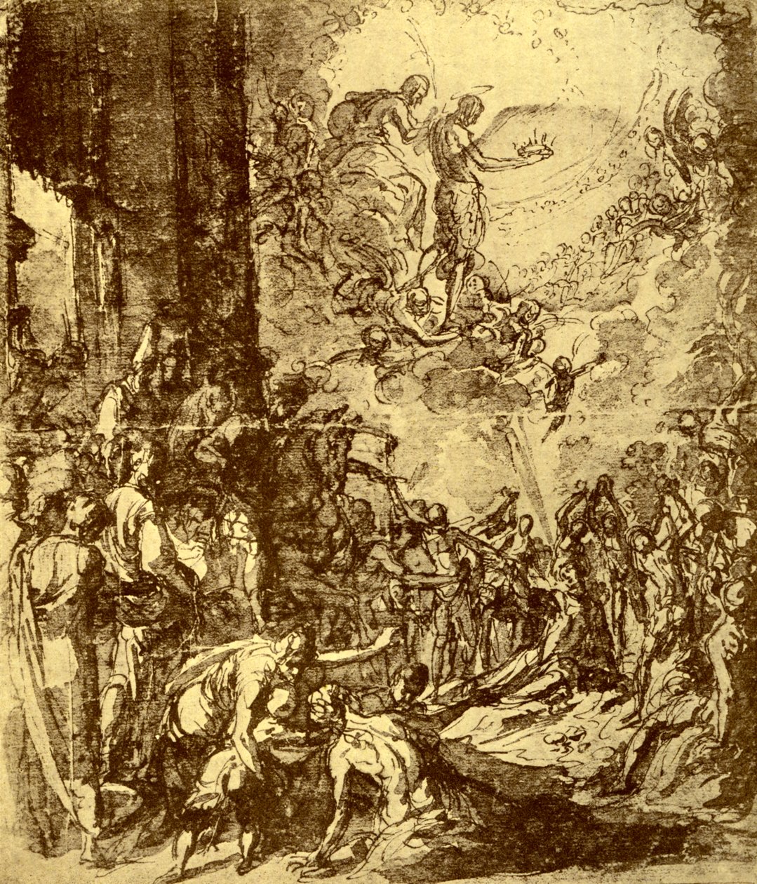 Study for the Martyrdom of St Stephen by Jacopo Robusti Tintoretto