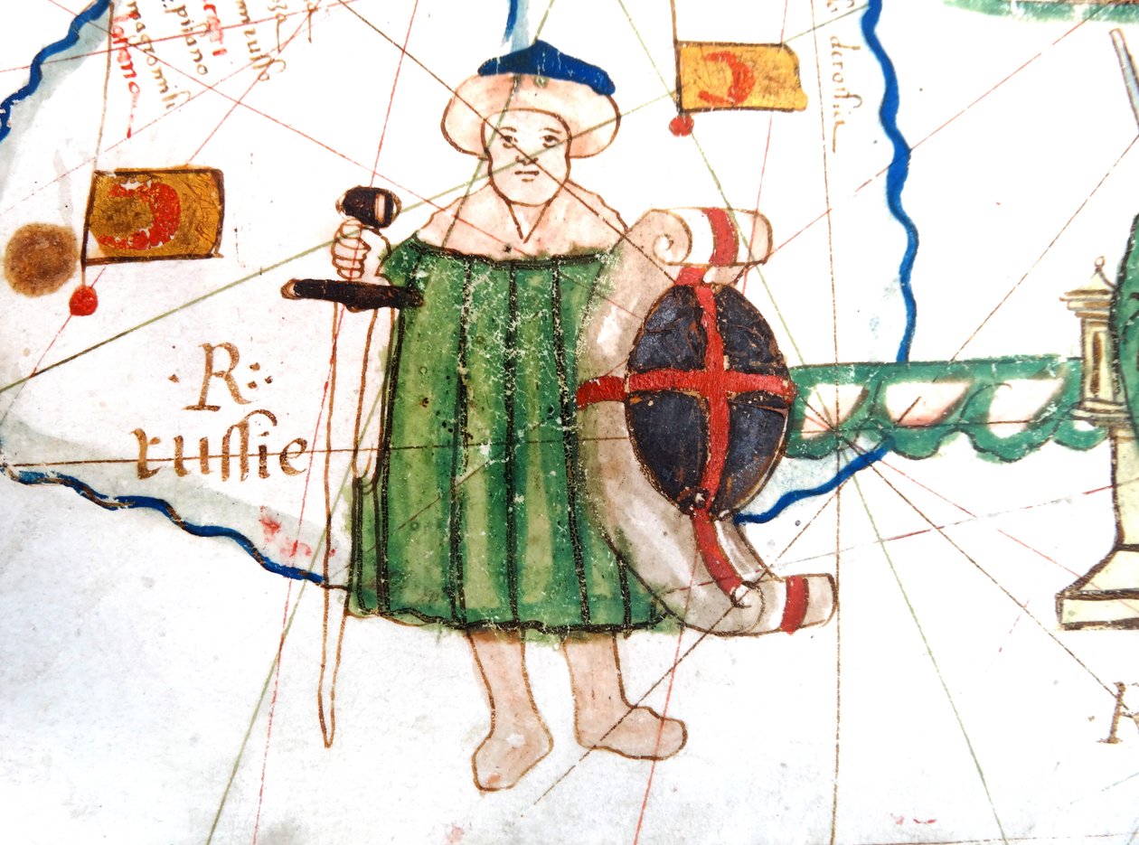 Detail of Turkey from a Renaissance map of Europe, Jacopo Russo (after), 1528 by Jacopo Russo