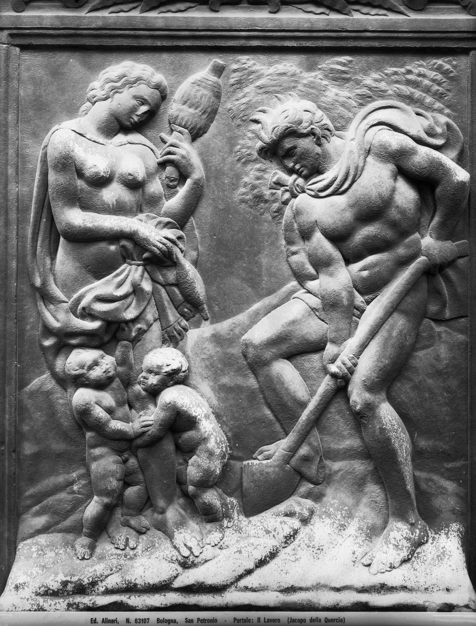 Adam and Eve Forced to Work, Panel from the Porta Magna, c.1430 by Jacopo della Quercia