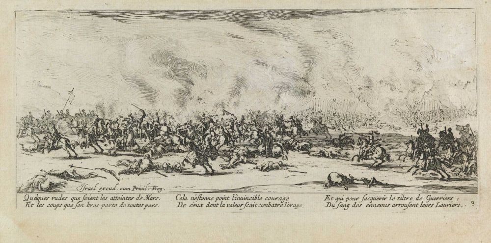 The Battle (Les miseres et les mal-heures de la guerre, pl. 3) by Jacques Callot