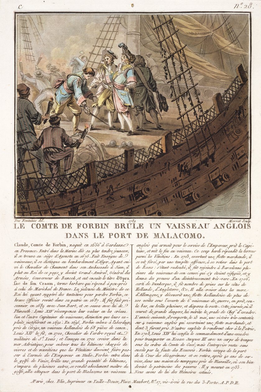 Claude, Comte de Forbin, engraved by Jean Baptiste Morret, 1789 by Jacques Francois Joseph Swebach
