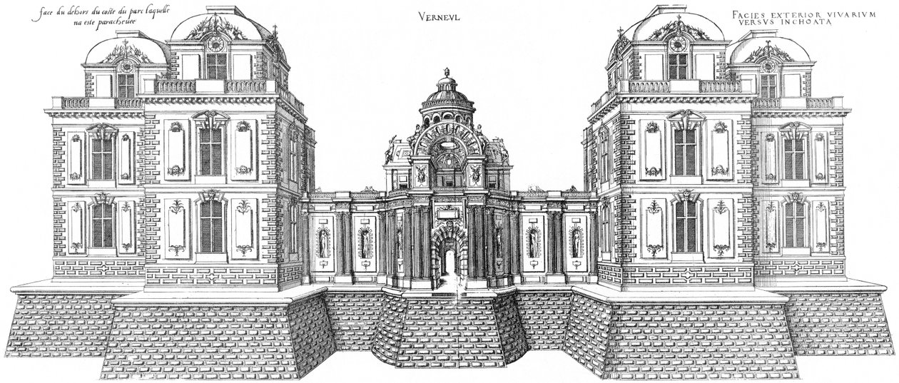 Engraving from Le premier volume des plus excellents Bastiments de France by Jacques I Androuet du Cerceau