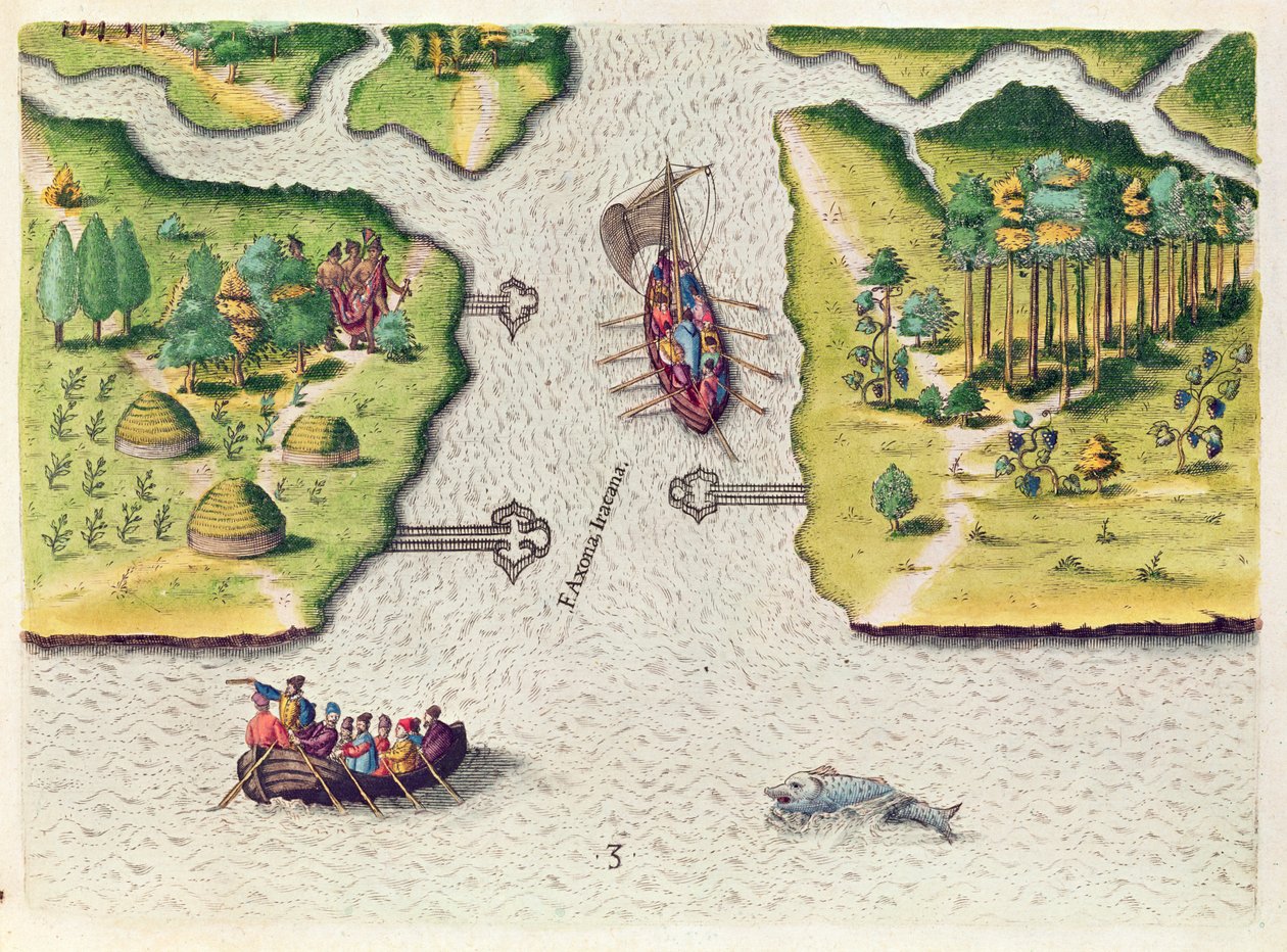 The French Discover Two Other Rivers, from 'Brevis Narratio ...
