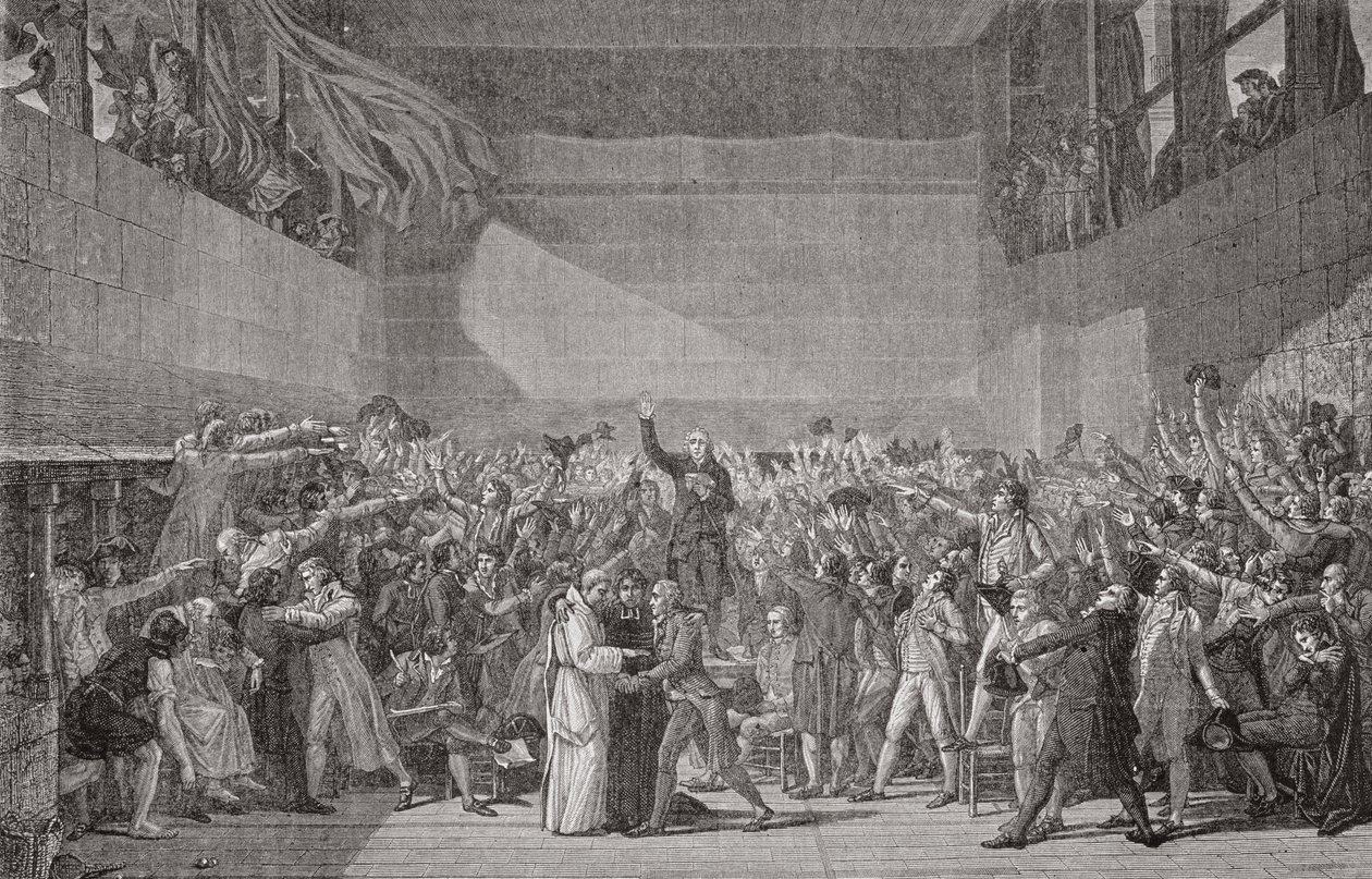 Oath Taken at the Jeu de Paume, 20 June 1789, French Revolution by Jacques Louis David