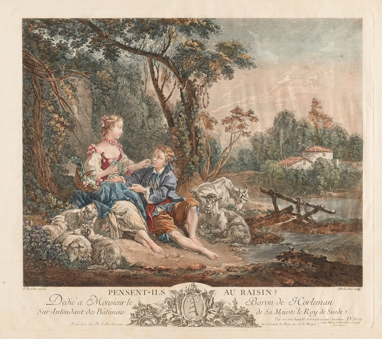 Are they thinking about the grape? by Jacques-Philippe Le Bas