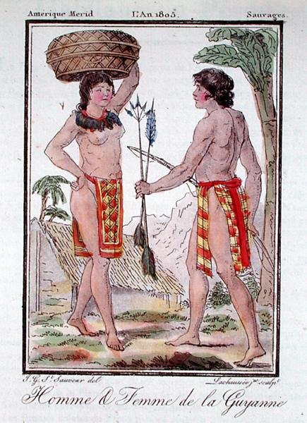 Indians from French Guyana, from Encyclopedie des Voyages, engraved by Lachausee the Younger by Jacques (after) Grasset de Saint-Sauveur