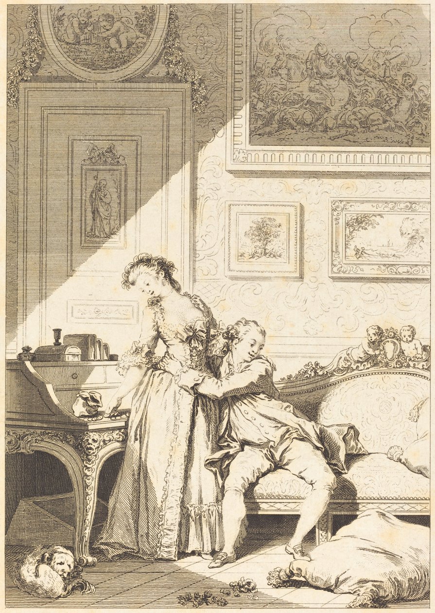 A Miserly Woman and a Gallant Swindler by Jacques Aliamet and Antoine Jean Duclos after Jean Honoré Fragonard