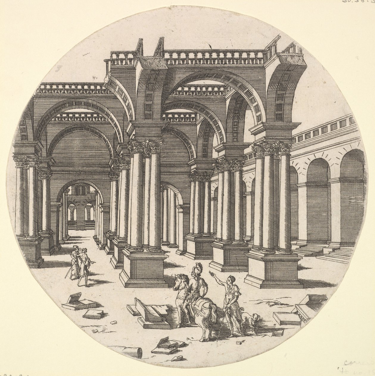 Perspectival View, Temple of Isis, 1551 by Jacques Androuet Du Cerceau
