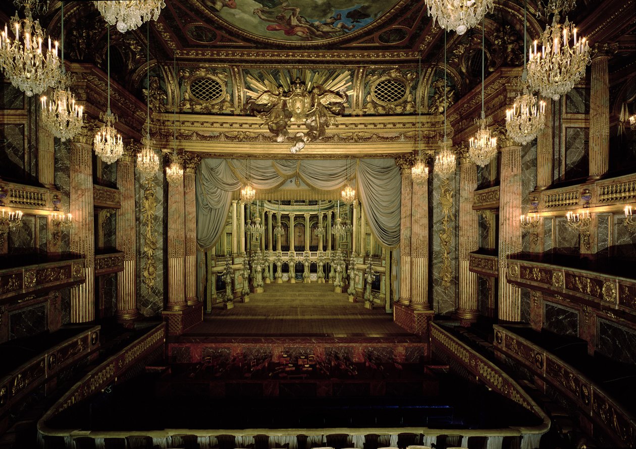 Interior of the Opera House, completed in 1770 (restored 1952-71) by Jacques Ange Gabriel