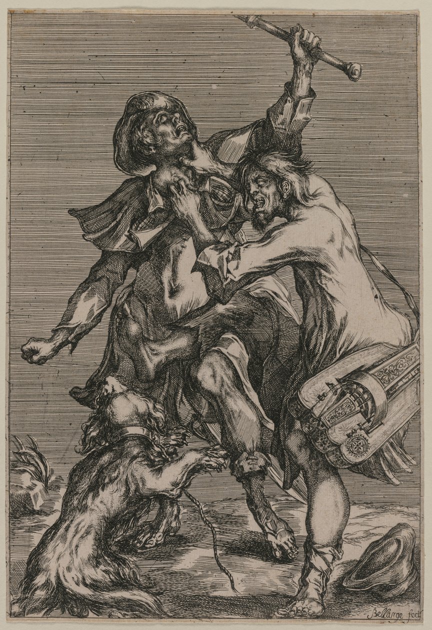 Two Beggars Fighting by Jacques Bellange
