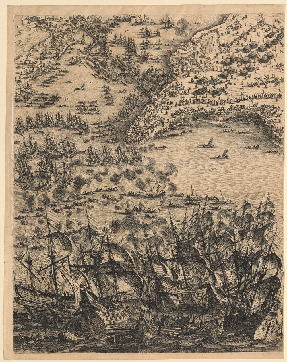 2nd Panel Bottom Center from "Siege of La Rochelle" by Jacques Callot