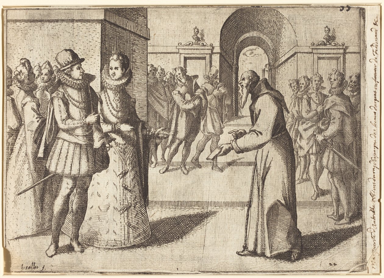 A Capuchin Bringing Thanks of the King of Bavaria [Recto] by Jacques Callot