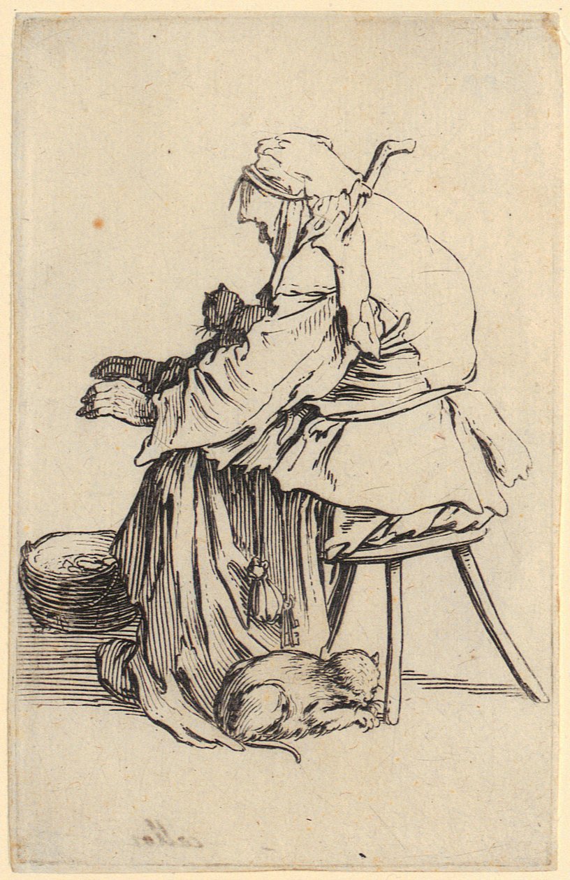 Old Woman with Cats, Plate 25 from the Series 