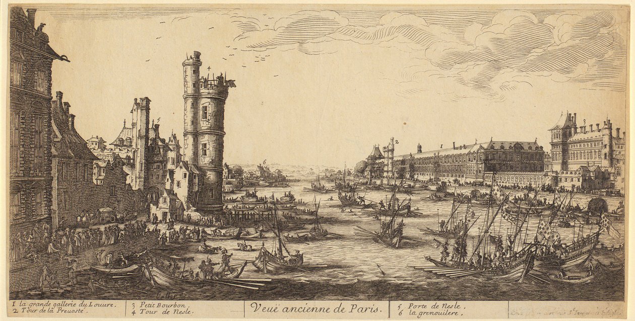 View of the Louvre, plate 1 from the series “The Two Great Views of Paris” by Jacques Callot