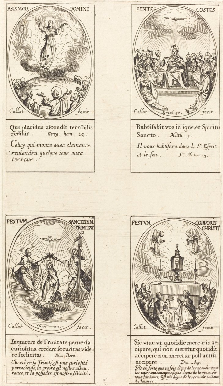 Ascension; Pentecost; Trinity; Corpus Christi by Jacques Callot