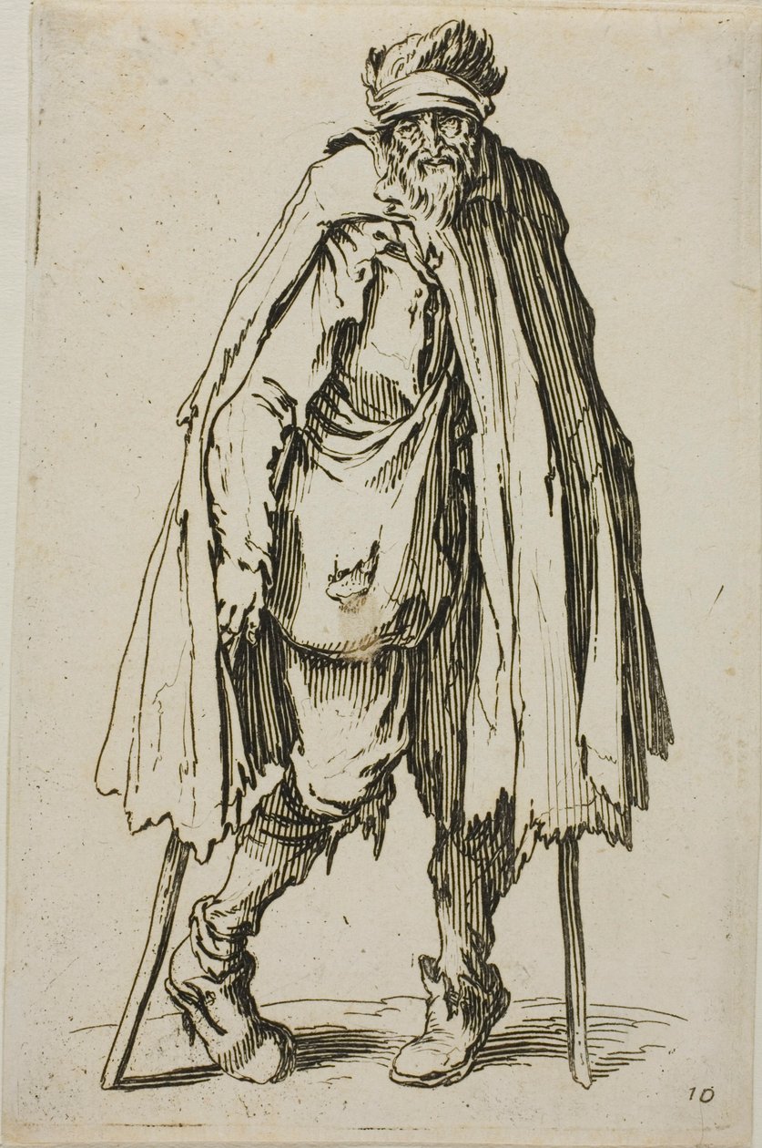 Beggar Leaning on a Stick, Plate Nineteen from The Beggars by Jacques Callot
