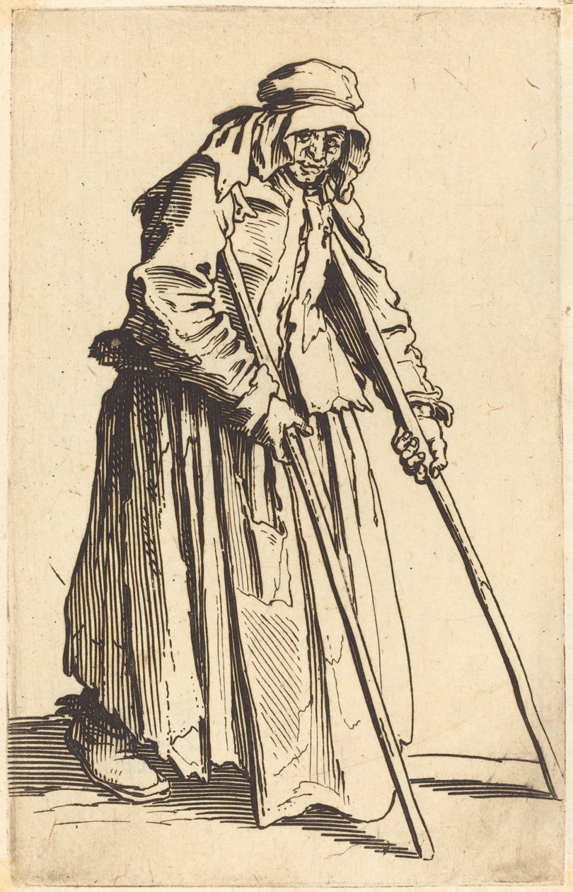 Beggar Woman with Crutches by Jacques Callot