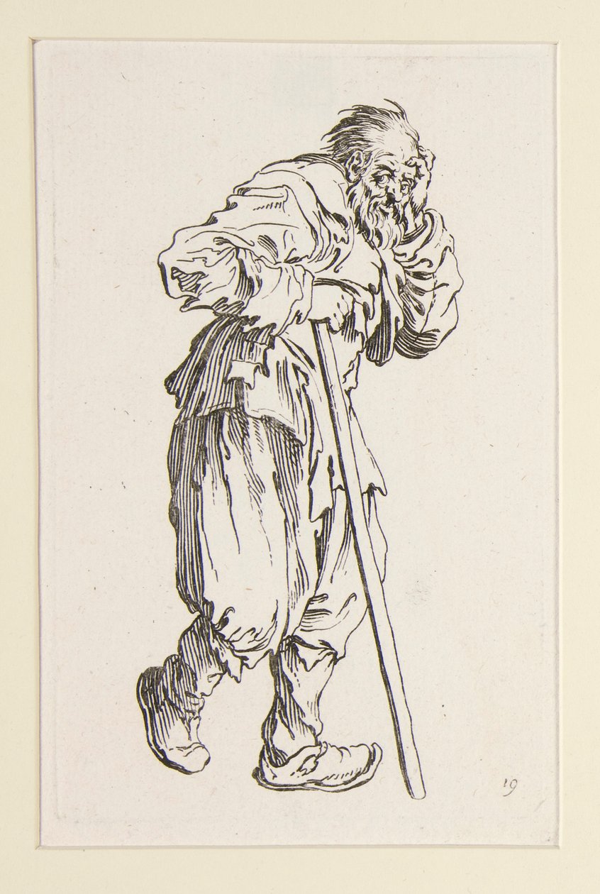 Beggar Propped Up on a Stick, from The Beggars (Le Gueux Appuye sur un Baton) by Jacques Callot