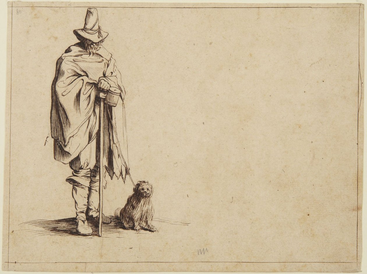 Beggar with Dog by Jacques Callot