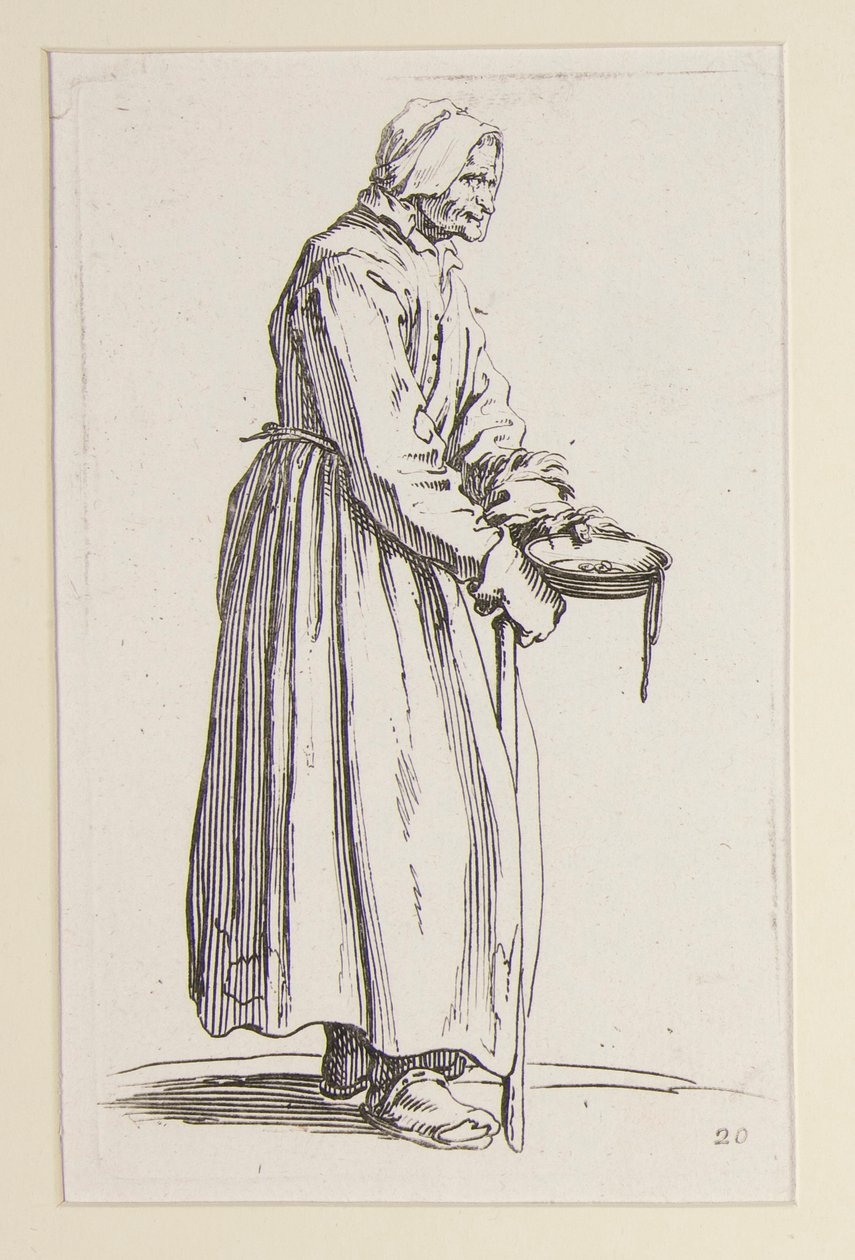 Beggar Woman Carrying a Bowl, from The Beggars (La Mendiante a la Sebille) by Jacques Callot