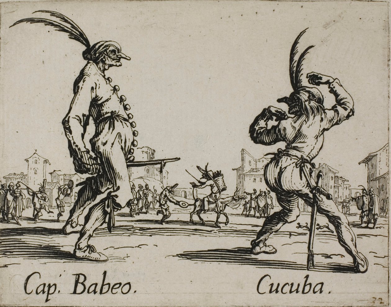 Capitan Babeo - Cucuba, Plate 16 from Balli di Sfessania by Jacques Callot
