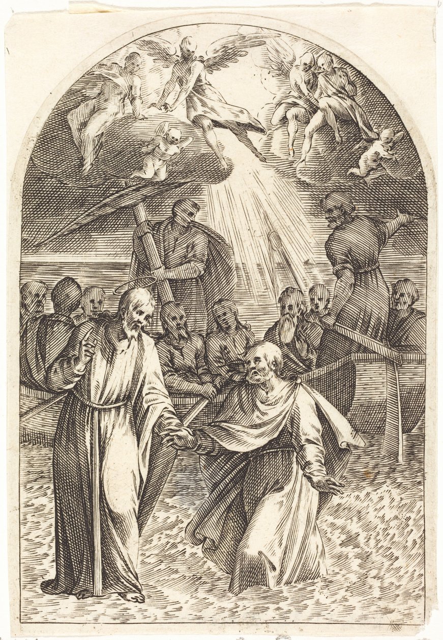 Christ Walking on the Water (second plate) by Jacques Callot