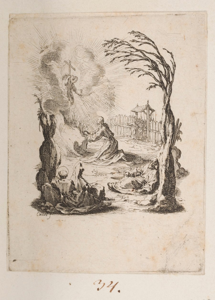 Christ in the Garden of Olives, No. 3 of 11 from La Petite Passion by Jacques Callot