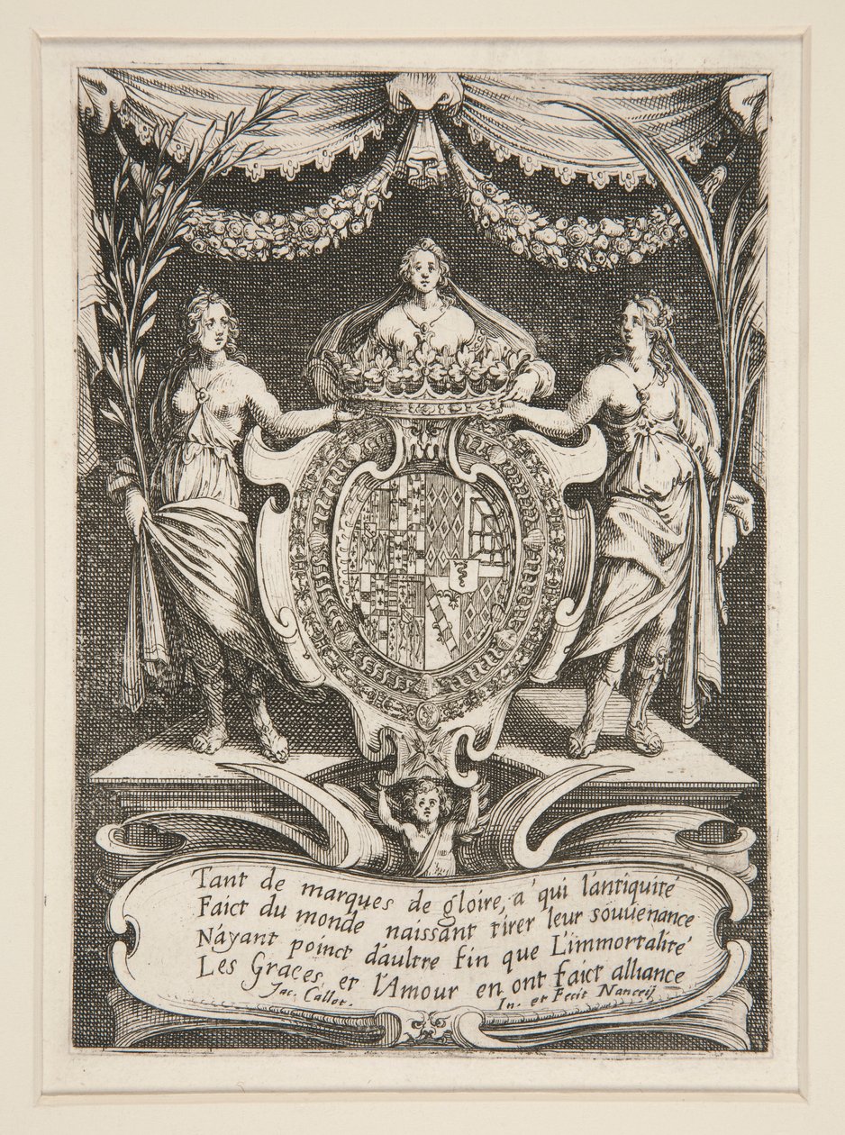 Combat at the Barrier, Frontispiece, The Arms of Lorraine-Chevreuse by Jacques Callot