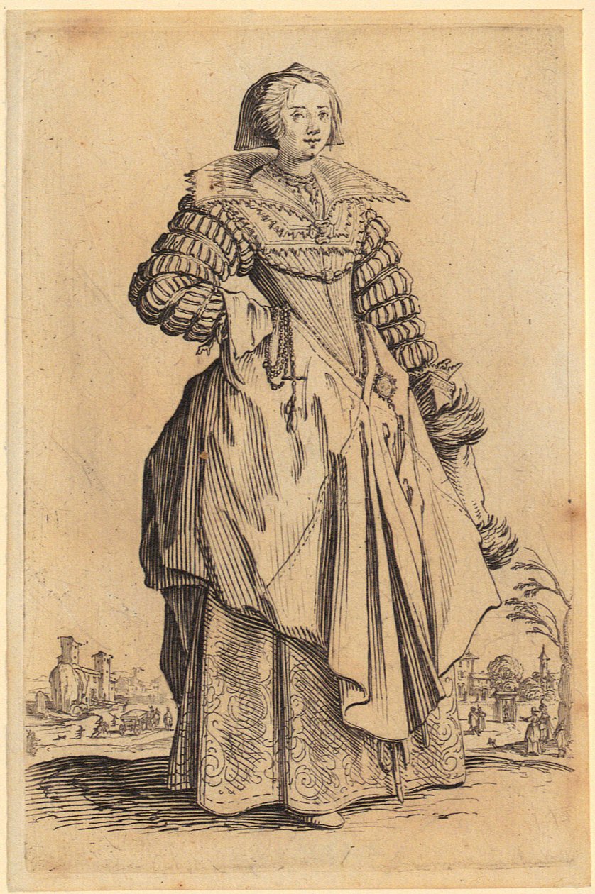 Lady with a Lace Collar, Plate 8 from the series “The Nobility” by Jacques Callot