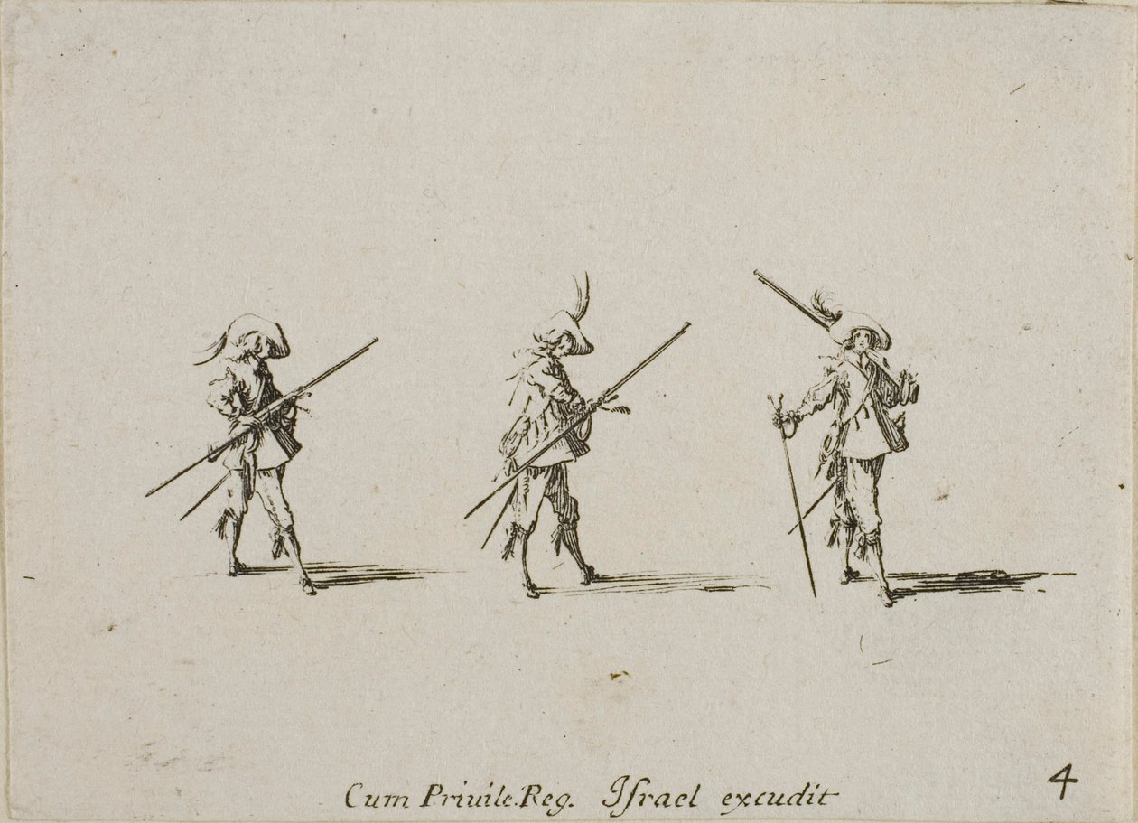 Drill with the Musket (plate four from The Military Exercises) by Jacques Callot