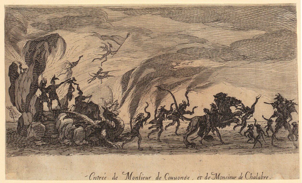 Entry of Monsieur de Couvonge and Monsieur de Chalabre, Sheet 5 of the Series "The Tournament" by Jacques Callot