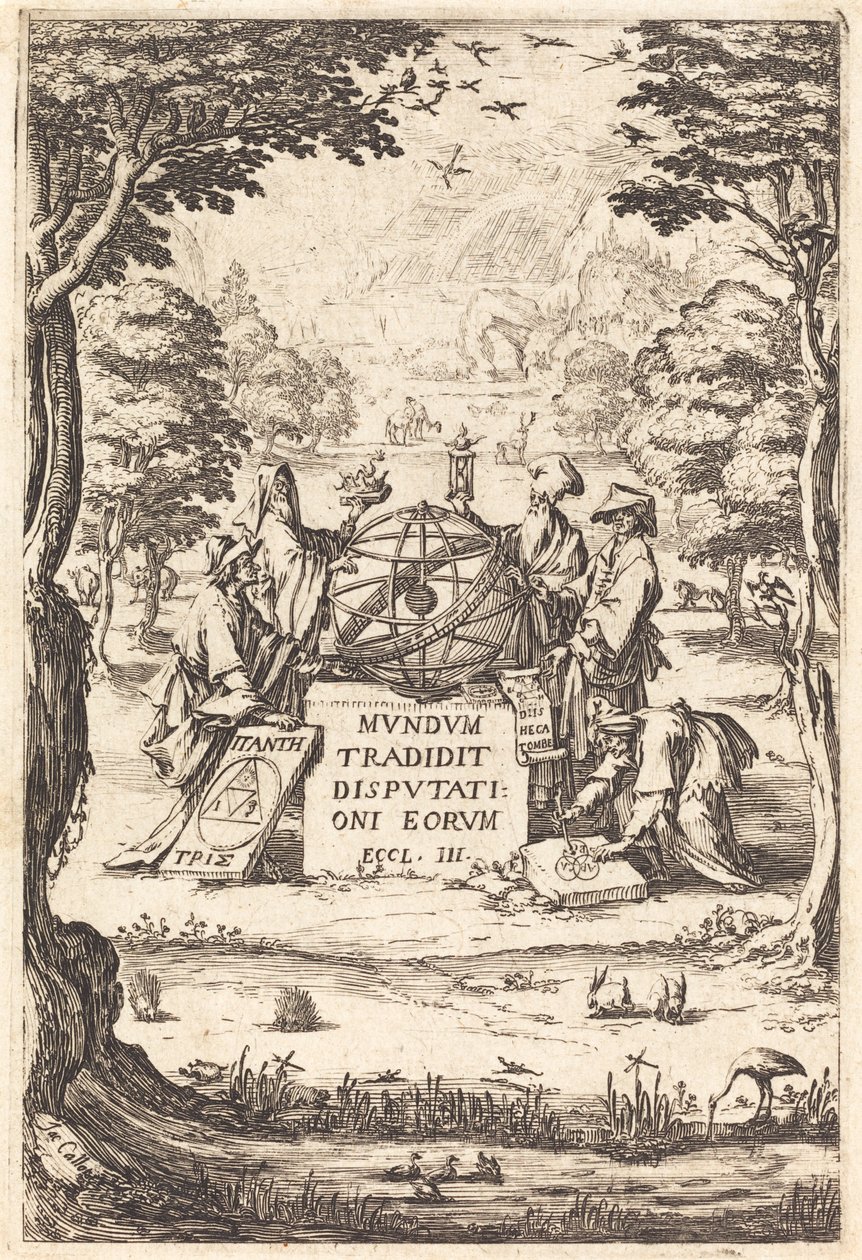 Frontispiece for the Sacred Cosmologia (Title with Astrologers) by Jacques Callot