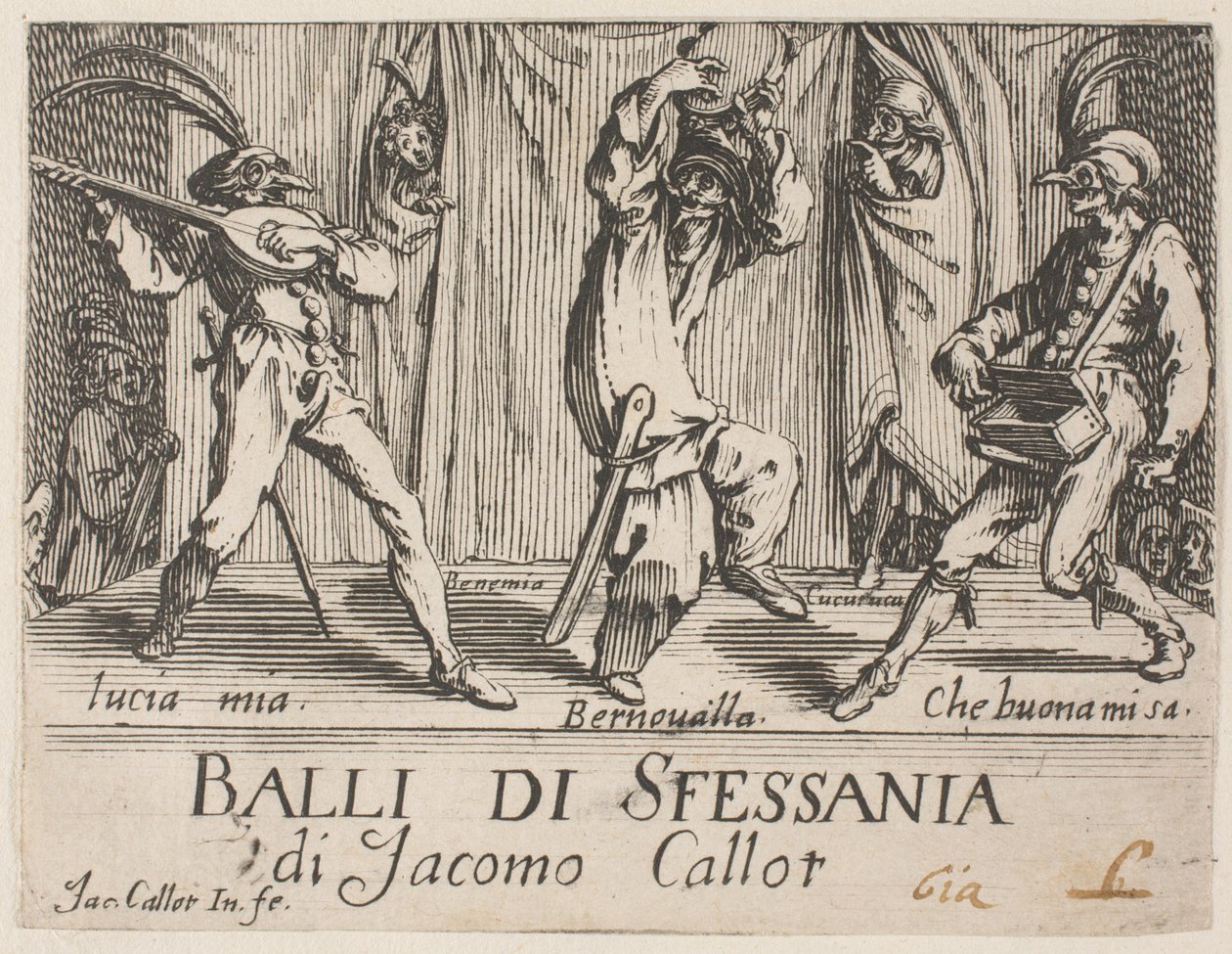 Frontispiece, from Balli di Sfessania by Jacques Callot