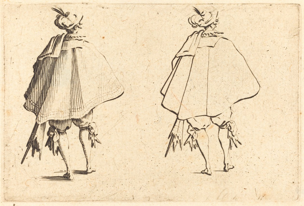 Gentleman in Large Mantle, Seen from Behind by Jacques Callot