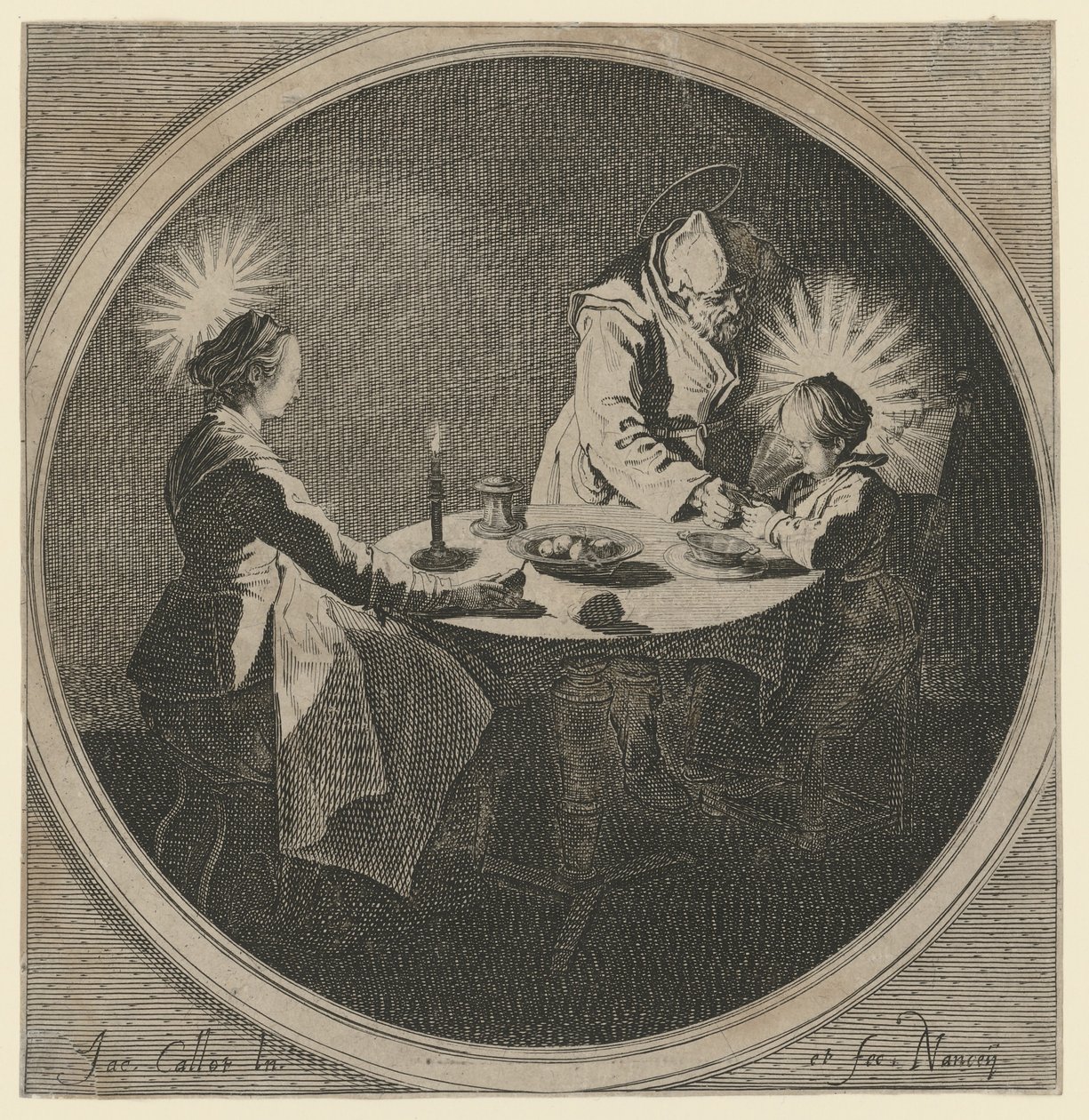 Holy Family at Table by Jacques Callot