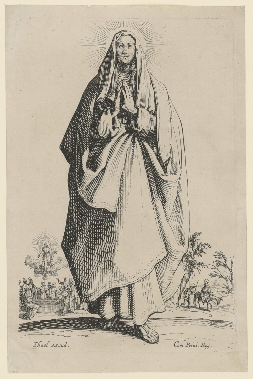 Holy Virgin Mary, Sheet 3 of the Series "Jesus, the Twelve Apostles and Mary" by Jacques Callot