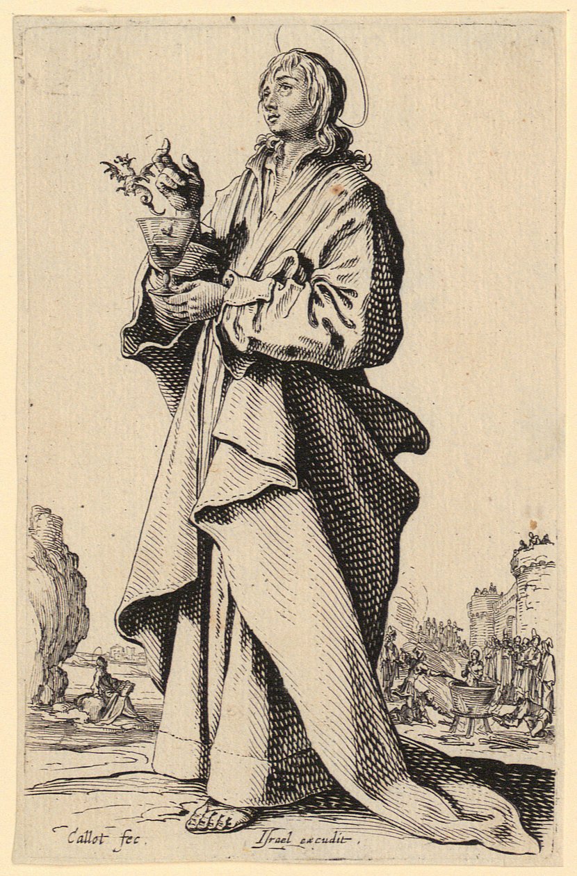 Saint John the Evangelist, Plate 8 of the Series "Jesus, the Twelve Apostles and Mary" by Jacques Callot