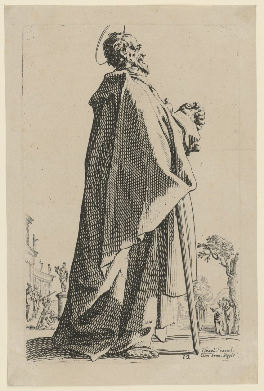 Saint Matthew, Plate 15 of the Series "Jesus, the Twelve Apostles and Mary" by Jacques Callot