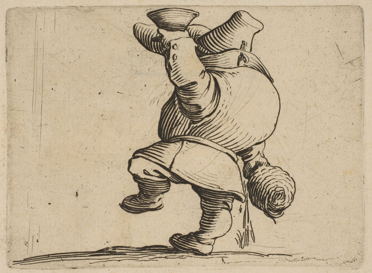 The Drinker Seen from Behind, from Varie Figure Gobbi, suite by Jacques Callot