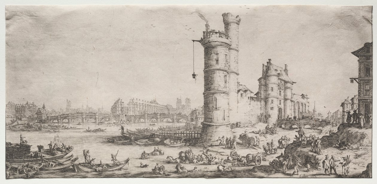 The Two Great Views of Paris: View of the Pont Neuf by Jacques Callot