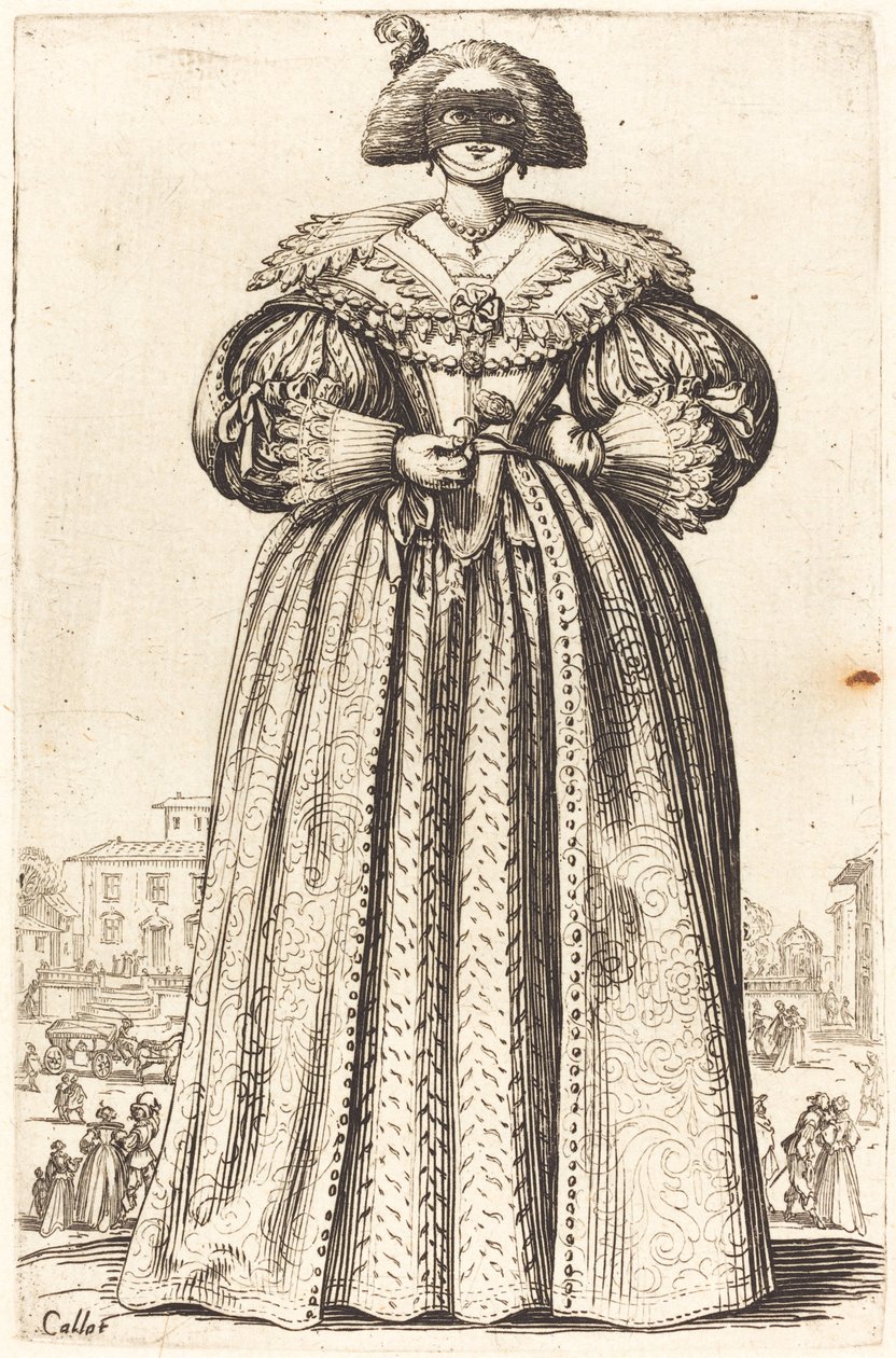 Masked Noble Woman by Jacques Callot