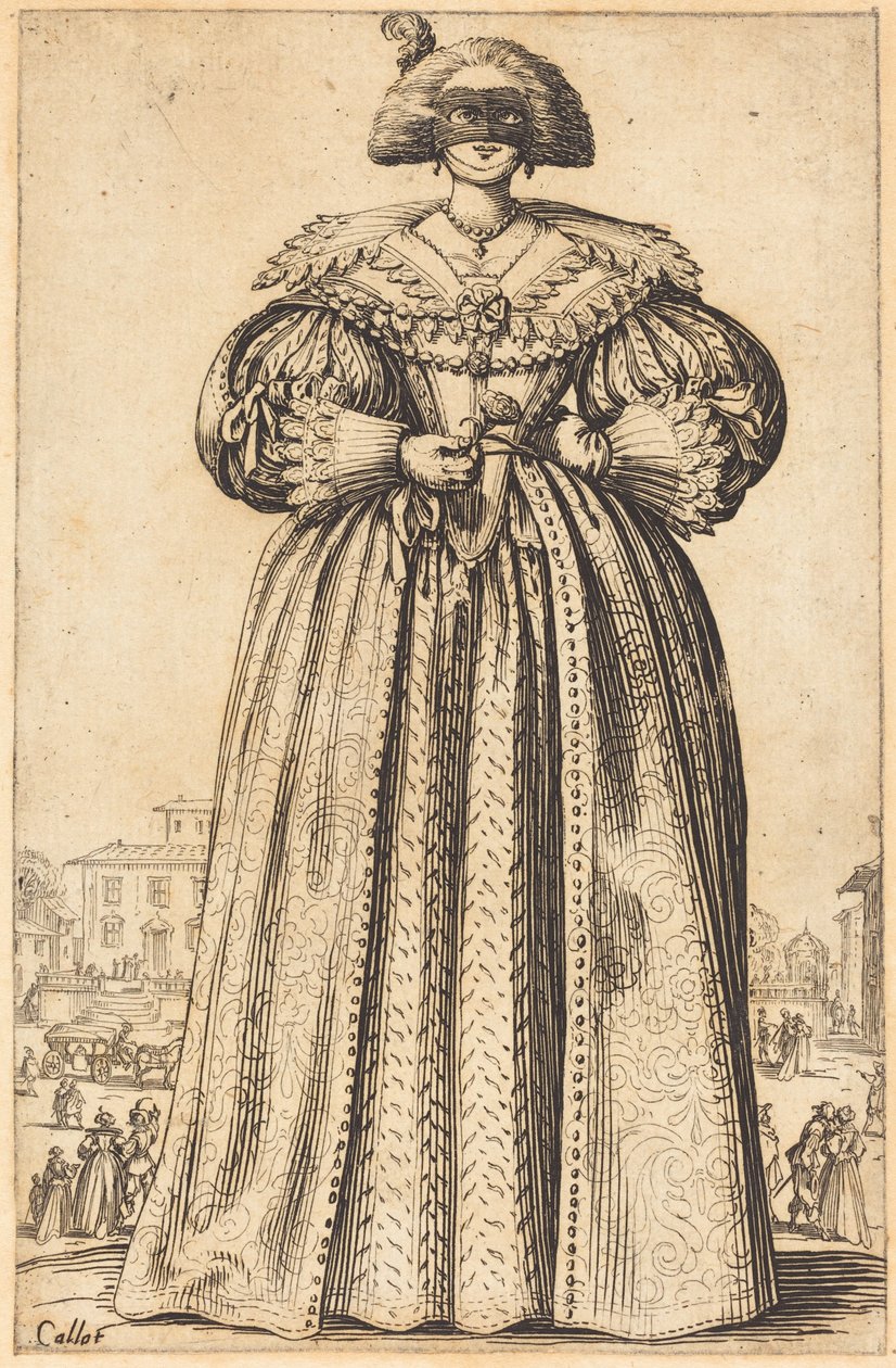 Masked Noble Woman by Jacques Callot