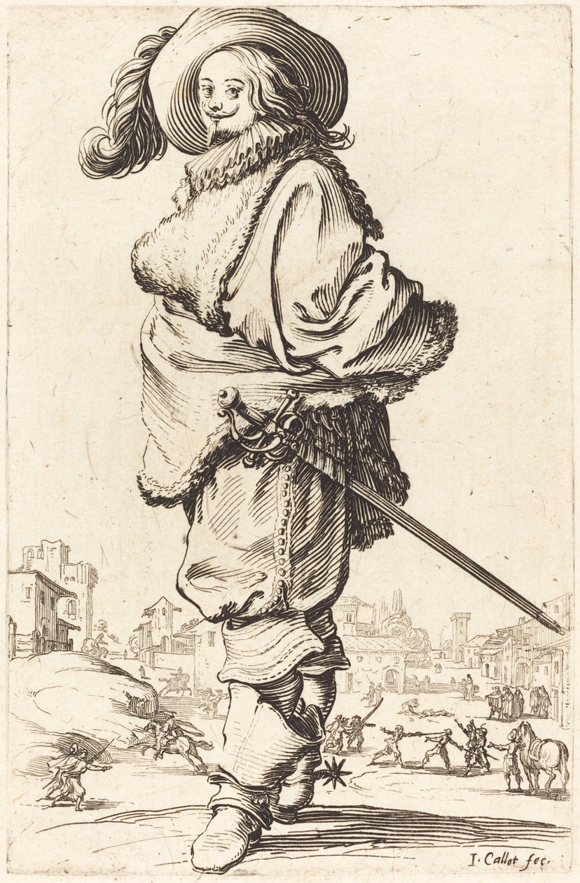 Noble Man with Fur Plastron by Jacques Callot