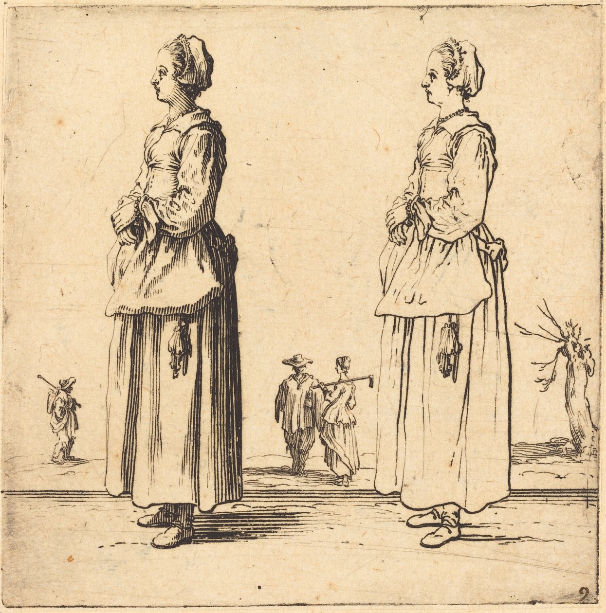 Peasant Woman, in Profile, Facing Left by Jacques Callot