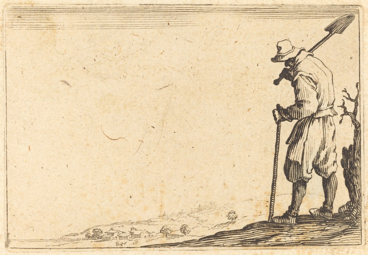 Peasant with Shovel on His Shoulder by Jacques Callot