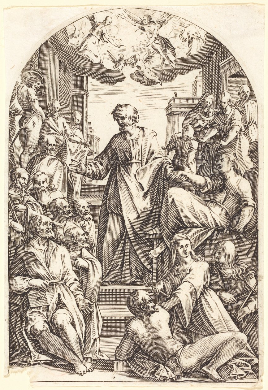 Peter Raising Tabitha by Jacques Callot