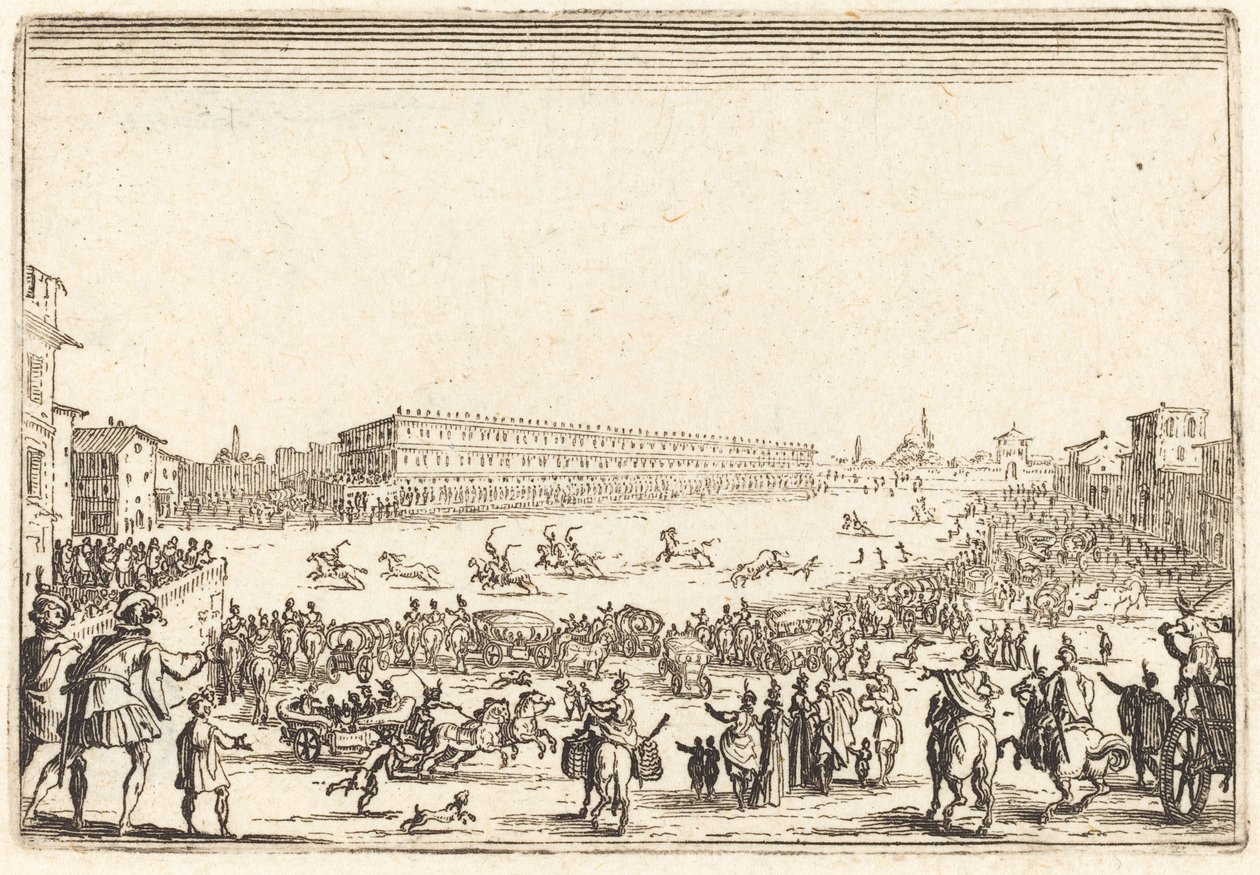 Piazza Near the Porta al Prato by Jacques Callot